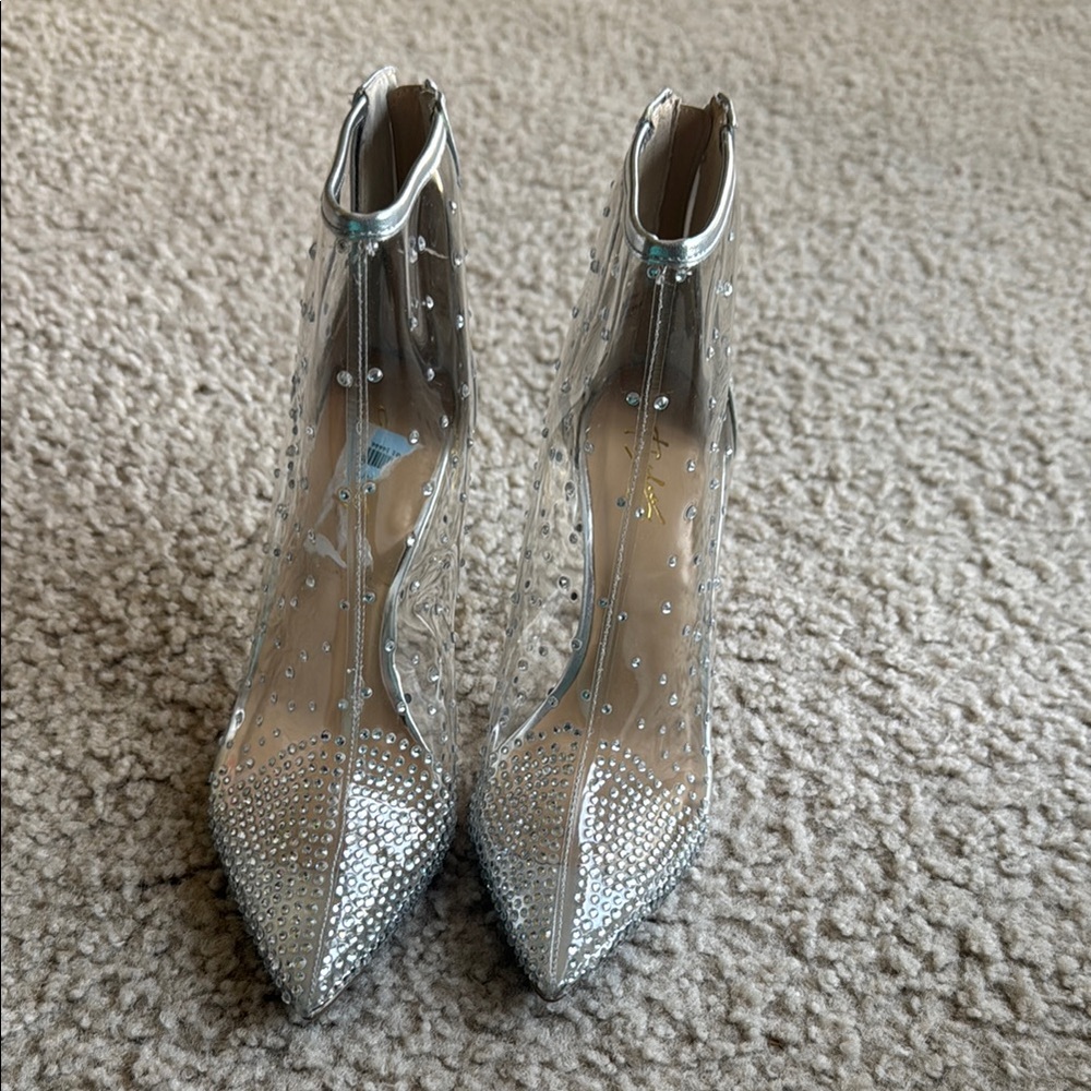 Thalia Sodi Silver Sparkle Heels